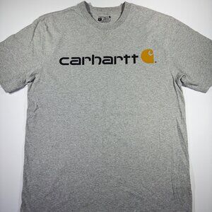 Carhartt Men's T Shirt Loose Fit Short Sleeve Logo Heather Gray - Size Medium